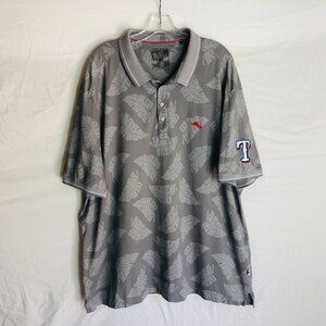 Texas Rangers Tommy Bahama Men's Size 3XL Leaf Print Hawaiian Polo Shirt